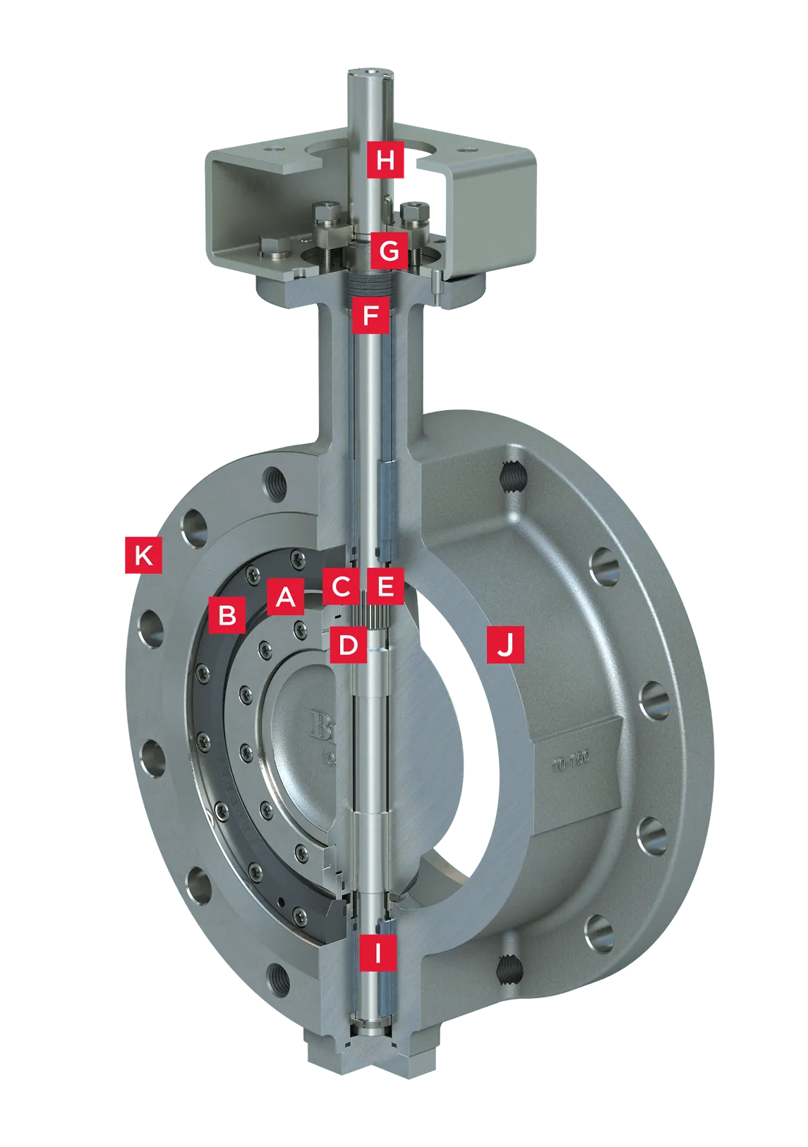 Triple Offset Butterfly Valve Tri Lok Cut away